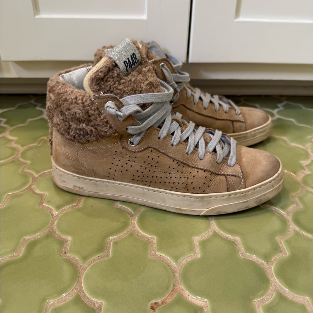 P448 Women's Tan High-Top Sneakers